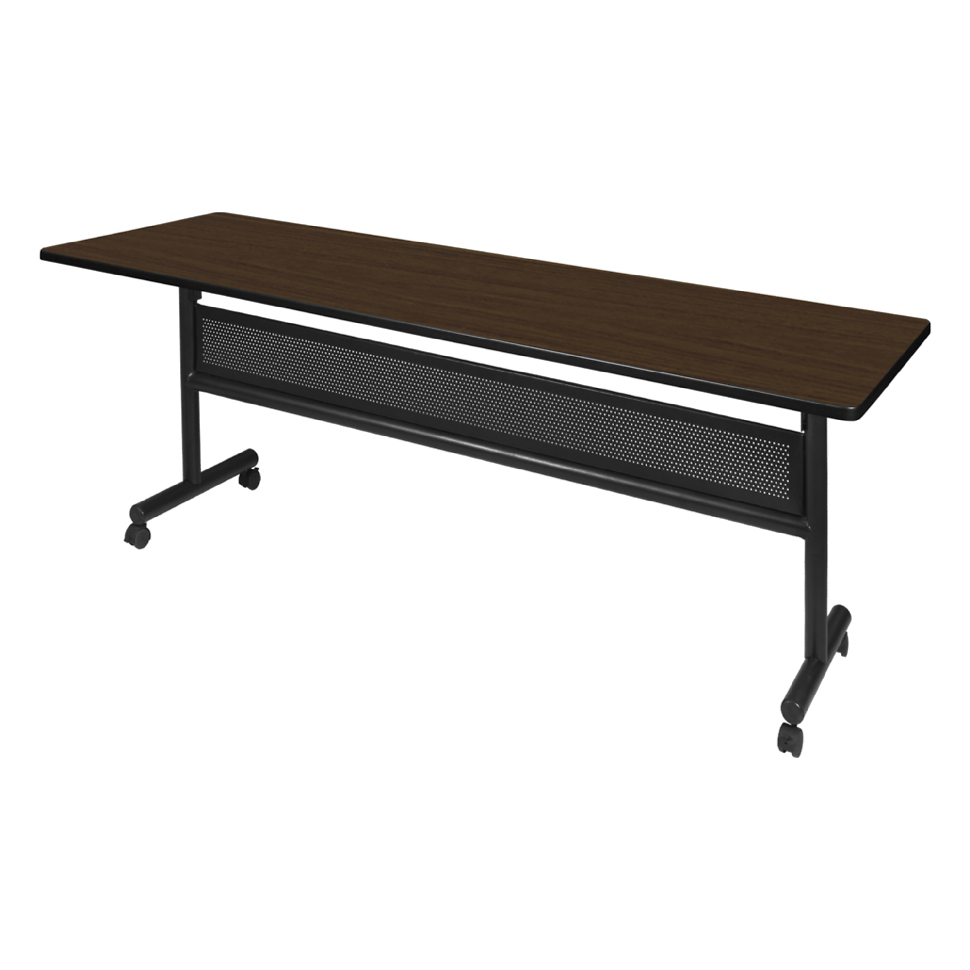 Regency Kobe Flip-Top Training Nesting Table with Modesty Panel — 84in. x 24in., Neo Walnut/Noble Oak, Model# MKFTM8424NW